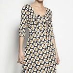 Diane Von Furstenberg Diane Von Furstenburg Retro Geo Print Silk Jersey Dutch Wrap Dress 4 EUC Photo 6