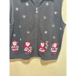 Béchamel Petites Black Fleece Santa Snowflake Vest Women PL Christmas Holiday Black Size undefined Photo 4