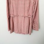 Free People [] Pink Olivia Gingham Plaid Oversized Double Breasted Blazer Large L Photo 5