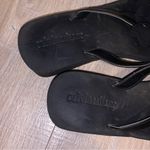 Olivia Miller  black flower platform flip flops Photo 5