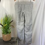 Allen Allen  100% Linen Black & White Striped Casual Pants M Photo 1