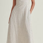 Steve Madden ‘Mary Beth’ Pinstripe Sleeveless Dress Cotton Linen Women’s Size XS Photo 0