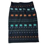 LuLaRoe  Black Skirt with Colorful Patterns Photo 2