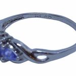 Women’s White Gold Tanzanite & Diamond Ring 10k Oval Cut .30ctw Sz 8.25 Photo 3