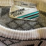 Vtg 80s Uniform Code Geometric Sweater White Size L Photo 1