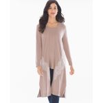 Soma Women's Long Knit Duster Cardigan Lace Trim Pink Size Medium Photo 3