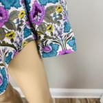 Talbots  Roll-up Long Sleeve Cotton FLORAL/POLKA DOT Blouse Sz S Multicolored‎ Photo 3