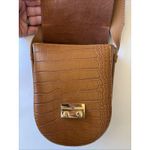 Isadora Cuoio Brown Leather Crocodile Crossbody Gold Tone Purse Made in Italy Photo 14