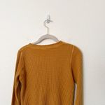 Free People [] Mustard Yellow Colt Henley Long Sleeve Cotton Thermal Size Small S Photo 5
