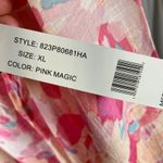 Counterparts  Floral Crochet Trim Long Sleeve Blouse Womens XL Pink‎ Peach New Photo 9