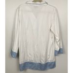 Julianna Rae Womens L Blue & White Floral Embroidered Cotton Pajama Sleep Set Size L Photo 2