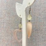 Frosted Pink Heart Beads Drop Earrings Y2K Aesthetic Trendy Fashion Accessory Photo 5