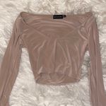Pretty Little Thing Nude Long Sleeve Crop Top Photo 0