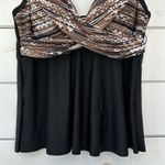 Swimsuits For All Twist Front Tankini Swim Top NEW Size 18 Black Photo 3