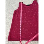 Gorgeous Vintage 70s L Suzelle Raspberry Pink Gold Studded Knit Tank Top Ramie Size L Photo 5