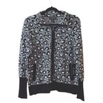 Rachel Zoe NWT Gray & Black Leopard Print Full Zip Knit Jacket Photo 0