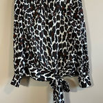 Trina Turk ✨  Women’s Cheetah High Neck Long Sleeve Silk Top XS Photo 0