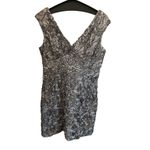 Scarlett Women's Floral Lace Sheath Dress Size 16 Silver Sleeveless V-Ne… Photo 4