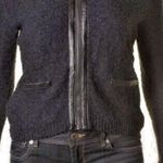 Alfani  Women’s Navy Faux Leather Trim Sweater NWT Size PP Photo 1