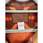 Pendleton Vintage Aztec Navajo Leather Wool blanket ranch car Coat jacket L Photo 10