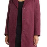 Anne Klein Quilted Floral Chianti Burgundy Trench Coat Jacket Nylon Photo 0