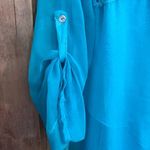 LOLA Made in Italy Layered Lace Top Blue Size L Photo 4