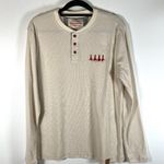 Makers Mark Whiskey Henley Shirt XL Long Sleeve Thermal Waffle Knit Beige Photo 0