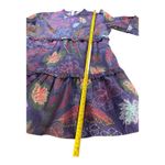 Allison Brittney Floral Print Mini Dress Long Sleeve Tiered Ruffle Tie Details Navy Photo 6