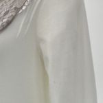 Billabong Vintage Y2K Cotton Off-White Lace V-Neck Long-Sleeve BlouseTop Small Photo 9