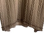 Nick & Me Women Tunic Sweater XL Taupe Mixed Media Cable Knit Boho Baybdoll Brown Photo 6