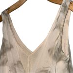 Free People  Women’s L Cream Tan Print Tank Flowy Asymmetrical Surplice Tank Top Photo 2