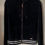 Betsey Johnson velour navy zip up jacket Photo 0