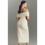 AFRM NWT Zamora Off Shoulder Mesh Midi Dress in Sun Dot Yellow Size XL Photo 1