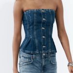 ZARA  Denim Bandeau Top Photo 3