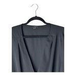 Halogen  Shirt Women 3X Black Chiffon Cross Front Long Sleeve Blouse‎ NWT Gothic Photo 3