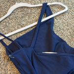 Susana Monaco NWT Susan Monaco Navy Blue Uneven Strap Slit Maxi Dress Photo 2