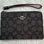 Coach  Black Gray Signature Canvas Wristlet Photo 0