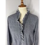Isabel Marant  Etoile Ruffle Trimmed Lawendy Blouse‎ in Grey Sz 42 Photo 6