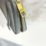 Fossil Leather Zip Around Wallet Colorblock Gray Yellow Pink RFID Style Photo 2