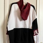 Rue 21 Black and White Hoodie with Red Accents Photo 3