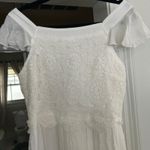 White Birch Lace White‎ Dress Off Shoulder Tiered Ruffle Hem Rayon Blend Small Photo 1