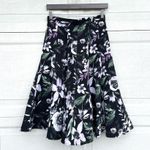 Eva Mendes New York & Co Womens Skirt Black Purple Floral Cocktail Size 0 Photo 1