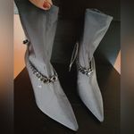 G by Guess GUESS Womens Black Chain Detail Padded Forsta Pointed Toe Stiletto ankle sock Photo 6