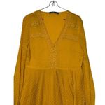 ZARA Women's Dress Mini Polka Dot Lace Pleated Hem V-Neck Balloon Sleeve Medium Photo 3