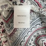 J Jill Blouse Top Womens 3X Red Blue Floral 3/4 Sleeve Button Back Slit High Low Photo 7