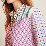 Maeve NWOT  Anthropologie Bernadette Mixed Print Blouse Size Small button down Photo 3