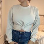 If It Were Me Cream Twist Front Sweatshirt Photo 1