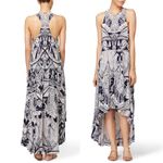 Free People  La Mar Maxi Dress Long Flowy Batik Print Black & Cream Size Small Photo 15