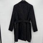 Merona Black Patterned Trench Coat Cotton Blend Size XL Preppy Jacket Photo 4