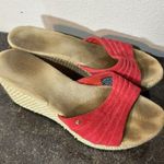 UGG  Women’s Red Espadrille Platform Wedge Sandals Slide Slip On Size 8 Photo 2